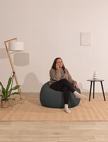Pouf poire velours côtelé - Déhoussable et Transportable - Bananair