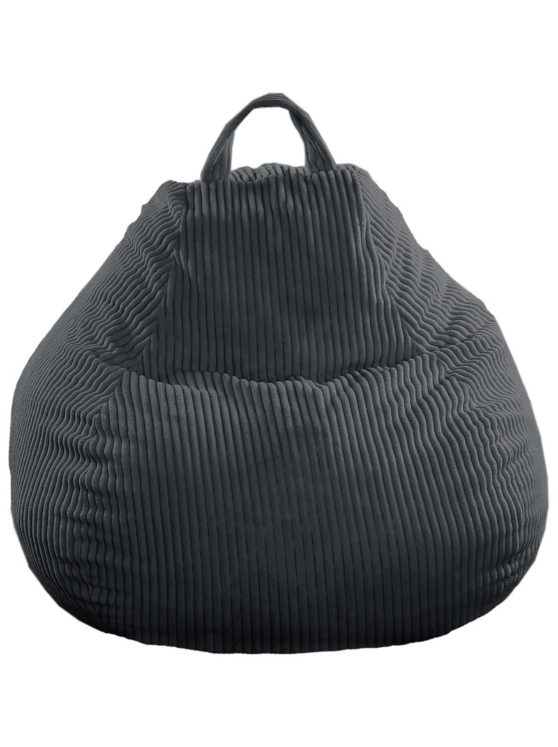 Pouf poire velours côtelé - Déhoussable et Transportable - Bananair Gris foncé - Kiabi