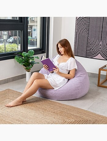 Pouf poire velours côtelé - Déhoussable et Transportable - Bananair