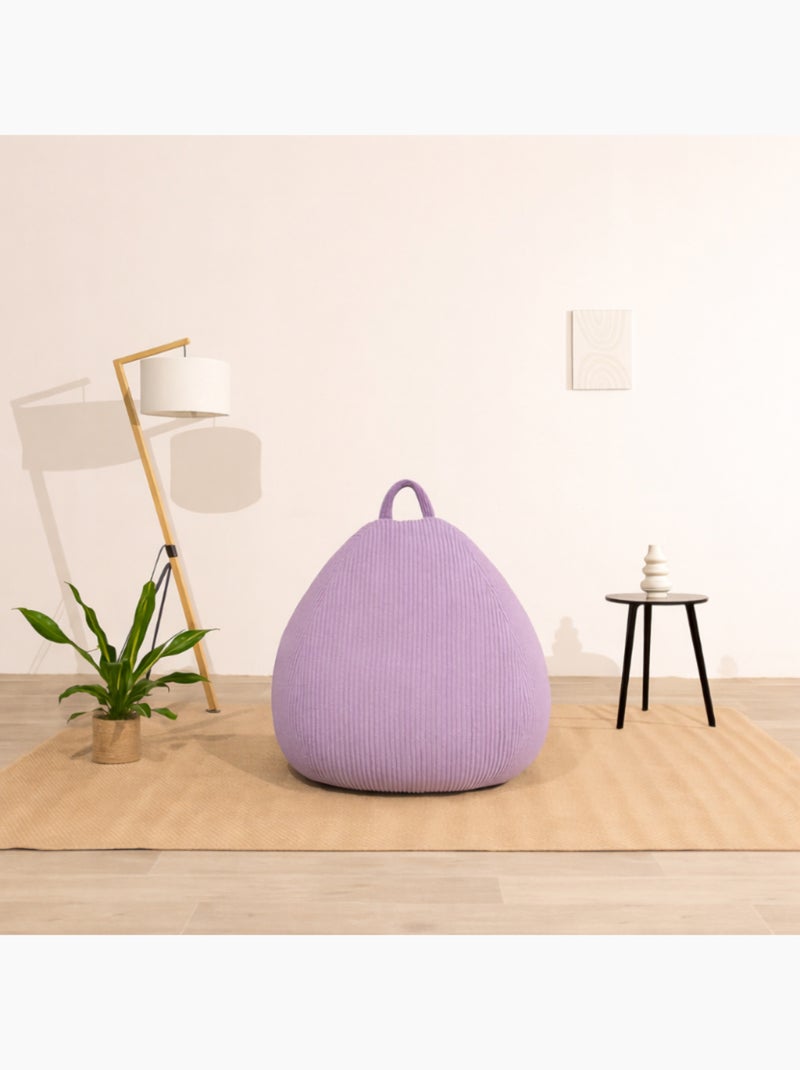 Pouf poire velours côtelé - Déhoussable et Transportable - Bananair Violet - Kiabi