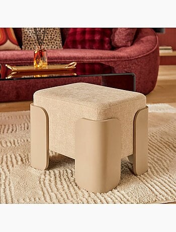 Pouf rectangulaire en pin mizar