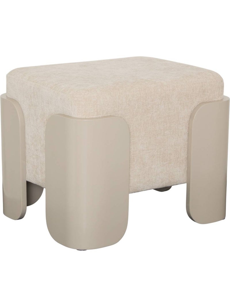 Pouf rectangulaire en pin MIZAR Crème - Kiabi