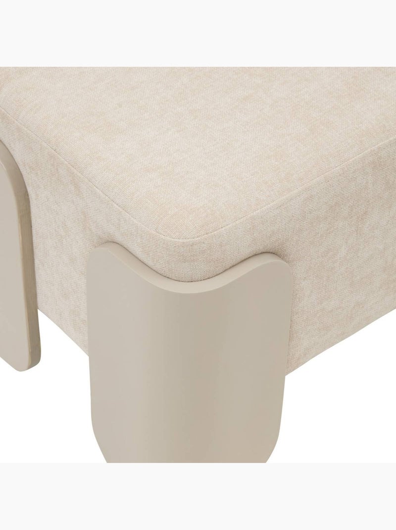 Pouf rectangulaire en pin MIZAR Crème - Kiabi