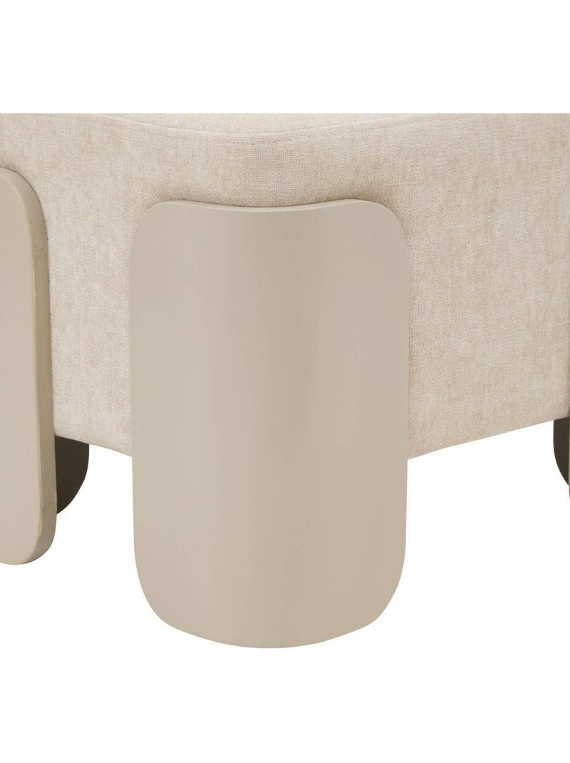 Pouf rectangulaire en pin MIZAR Crème - Kiabi