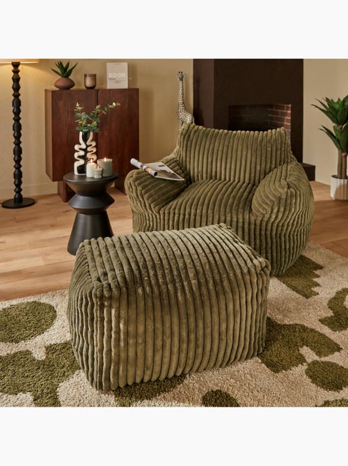 Pouf rectangulaire en velours côtelé MUZI - Kiabi