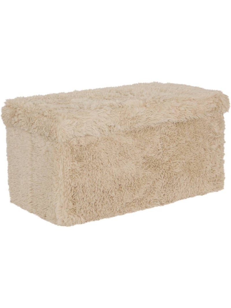 Pouf rectangulaire pliable avec rangement DUVIA Beige - Kiabi