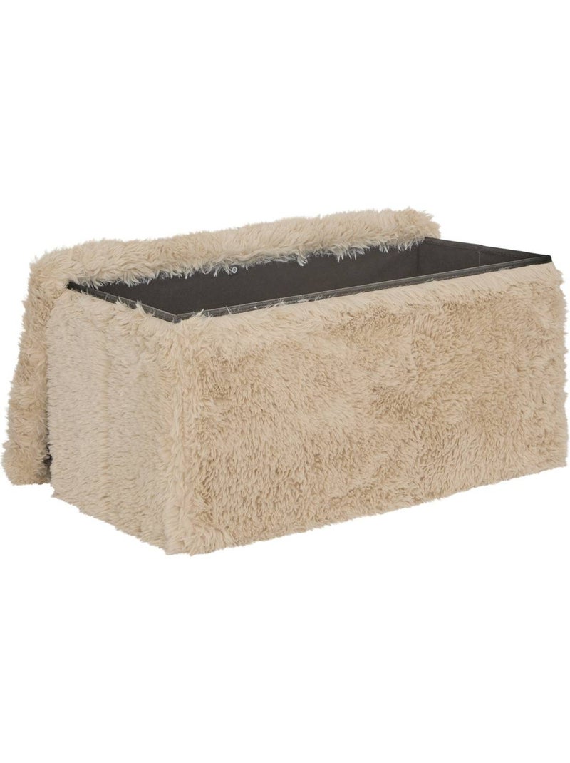 Pouf rectangulaire pliable avec rangement DUVIA Beige - Kiabi