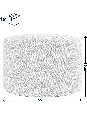 Pouf repose-pied rond milano en tissu tissé - icon
