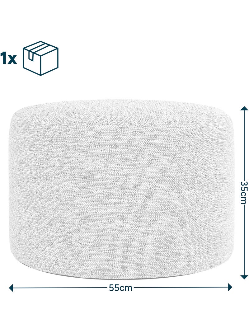 Pouf repose-pied rond milano en tissu tissé - icon Beige chiné - Kiabi