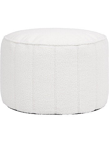 Pouf repose-pieds rond milano en bouclette - icon