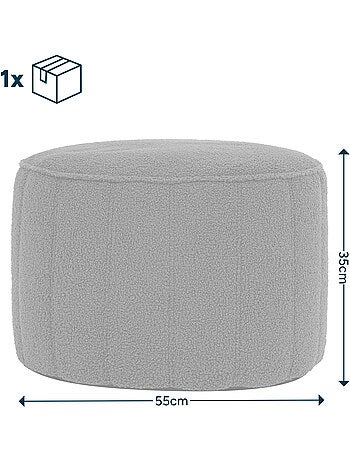 Pouf repose-pieds rond milano en bouclette - icon