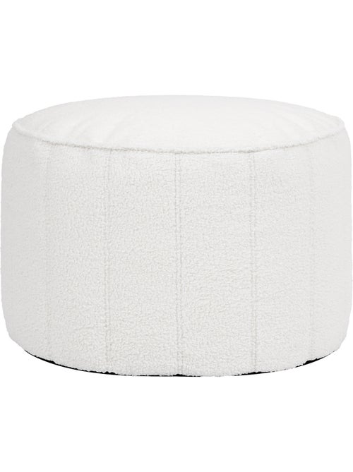Pouf repose-pieds rond milano en bouclette - icon - Kiabi