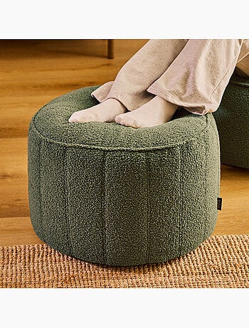 Pouf repose-pieds rond milano en bouclette - icon