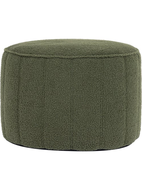 Pouf repose-pieds rond milano en bouclette - icon - Kiabi