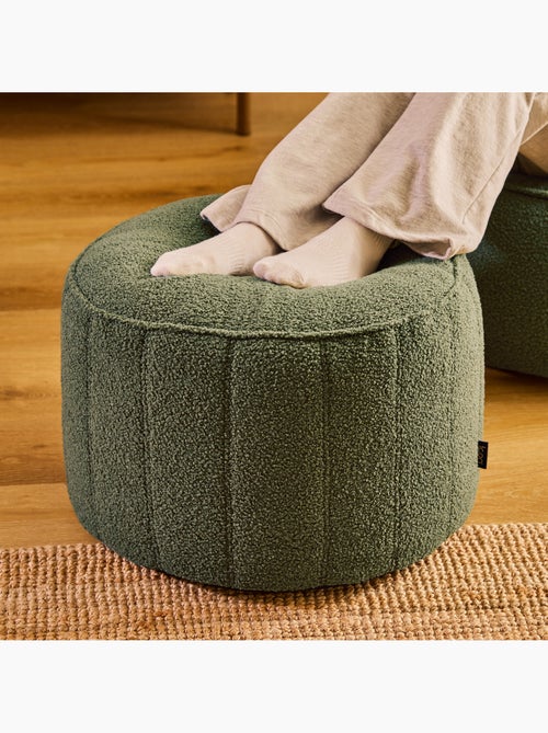 Pouf repose-pieds rond milano en bouclette - icon - Kiabi