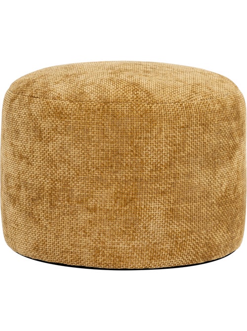 Pouf repose-pieds rond milano en tissu chenille texturée - icon - Kiabi