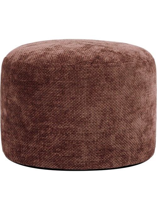 Pouf repose-pieds rond milano en tissu chenille texturée - icon - Kiabi