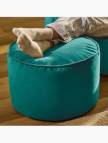 Pouf repose-pieds rond milano en velours mat - icon