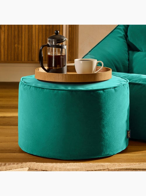 Pouf repose-pieds rond milano en velours mat - icon - Kiabi