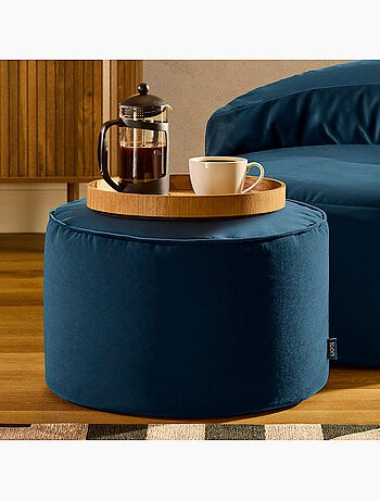 Pouf repose-pieds rond milano en velours mat - icon