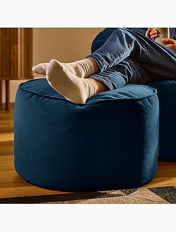Pouf repose-pieds rond milano en velours mat - icon