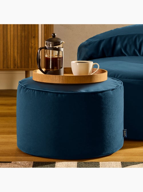 Pouf repose-pieds rond milano en velours mat - icon - Kiabi