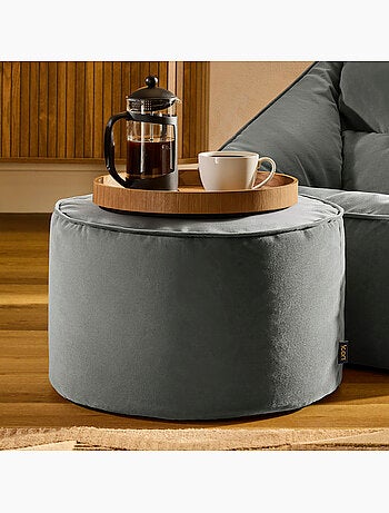 Pouf repose-pieds rond milano en velours mat - icon