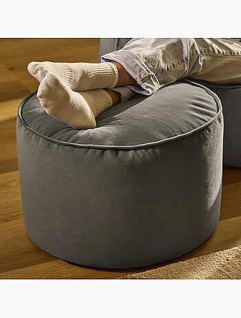 Pouf repose-pieds rond milano en velours mat - icon