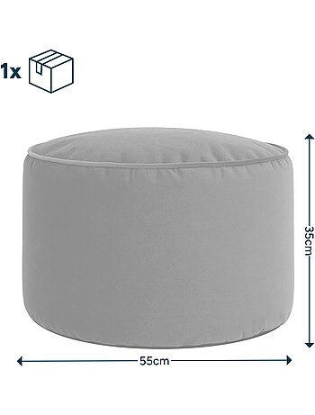 Pouf repose-pieds rond milano en velours mat - icon