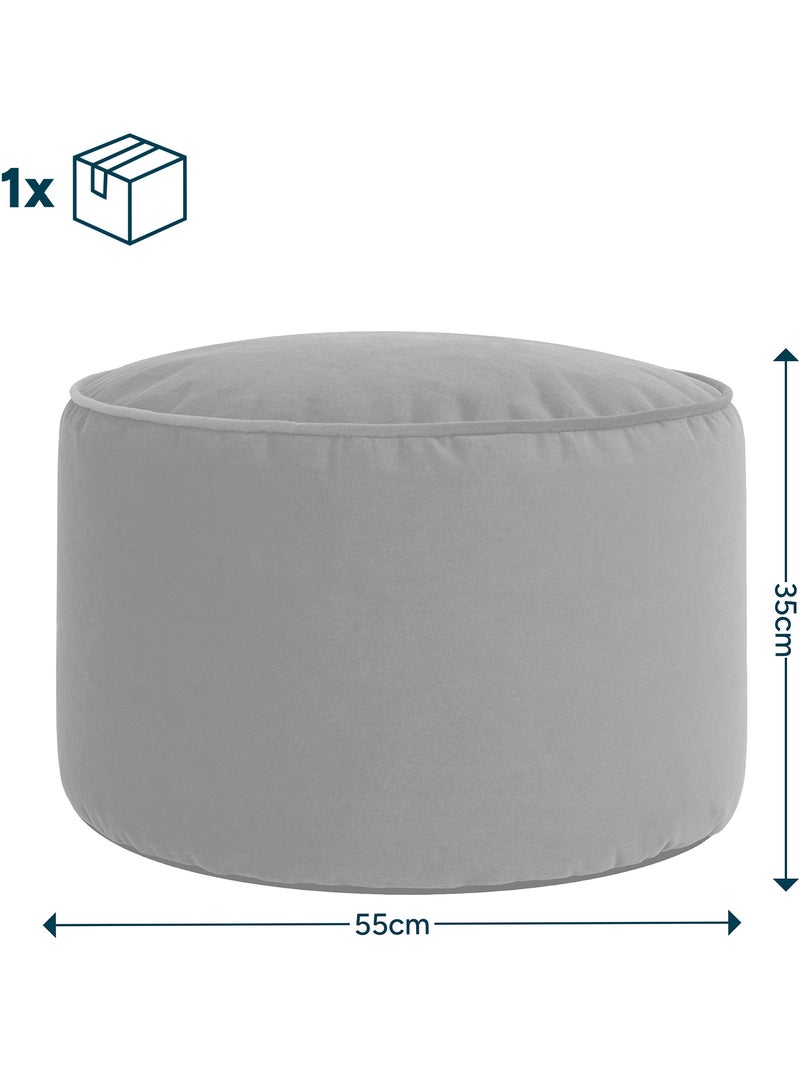 Pouf repose-pieds rond milano en velours mat - icon gris anthracite - Kiabi