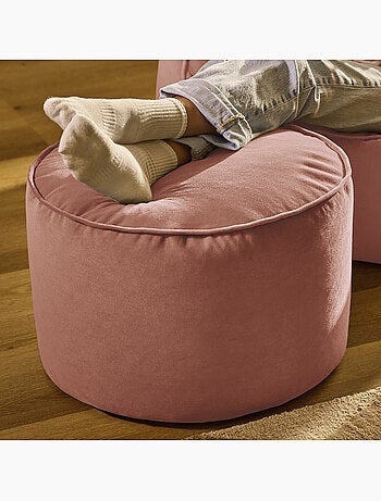 Pouf repose-pieds rond milano en velours mat - icon