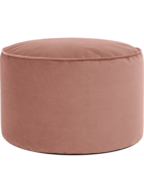 Pouf repose-pieds rond milano en velours mat - icon - Kiabi