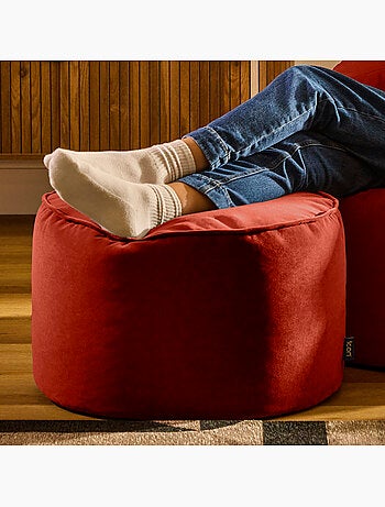 Pouf repose-pieds rond milano en velours mat - icon
