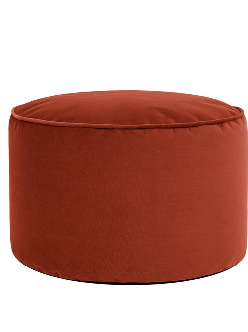Pouf repose-pieds rond milano en velours mat - icon - Kiabi