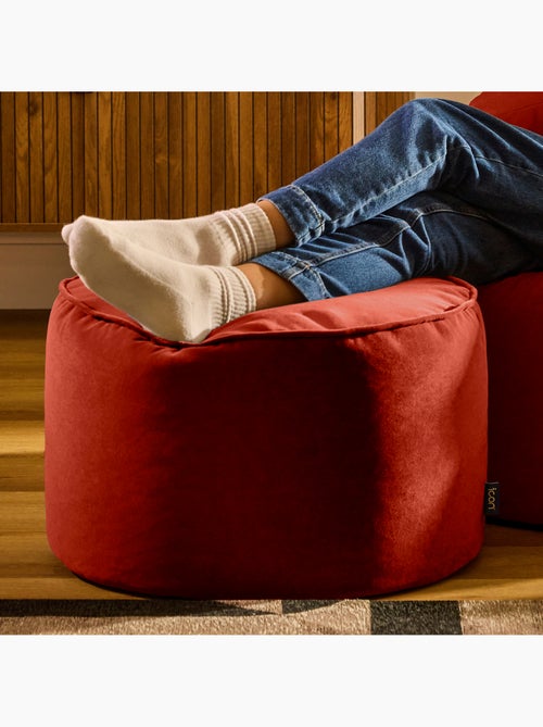 Pouf repose-pieds rond milano en velours mat - icon - Kiabi