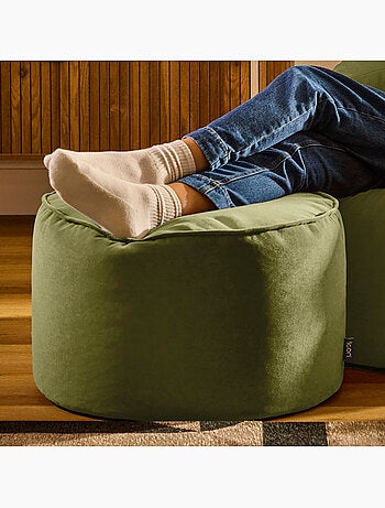 Pouf repose-pieds rond milano en velours mat - icon