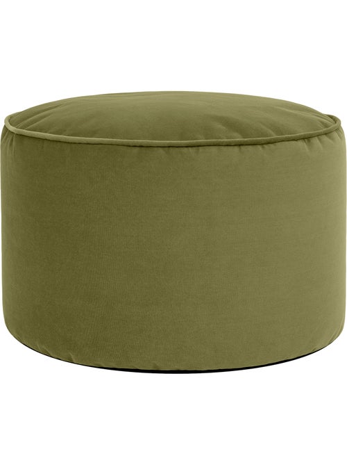 Pouf repose-pieds rond milano en velours mat - icon - Kiabi