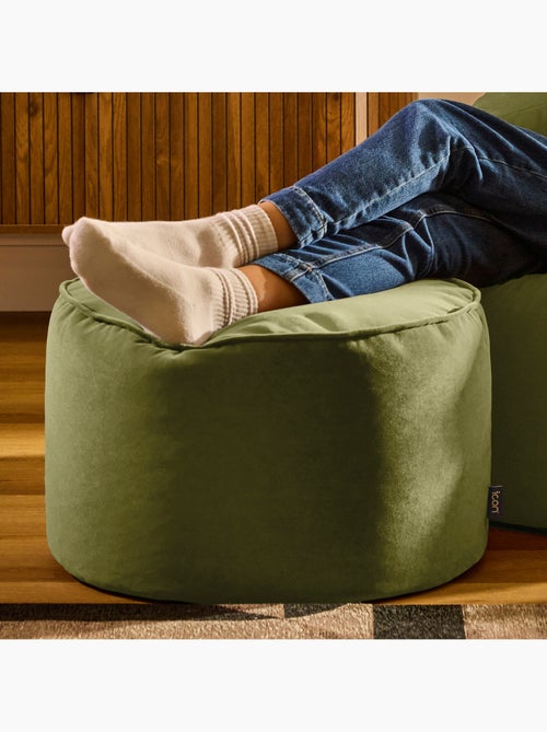 Pouf repose-pieds rond milano en velours mat - icon - Kiabi