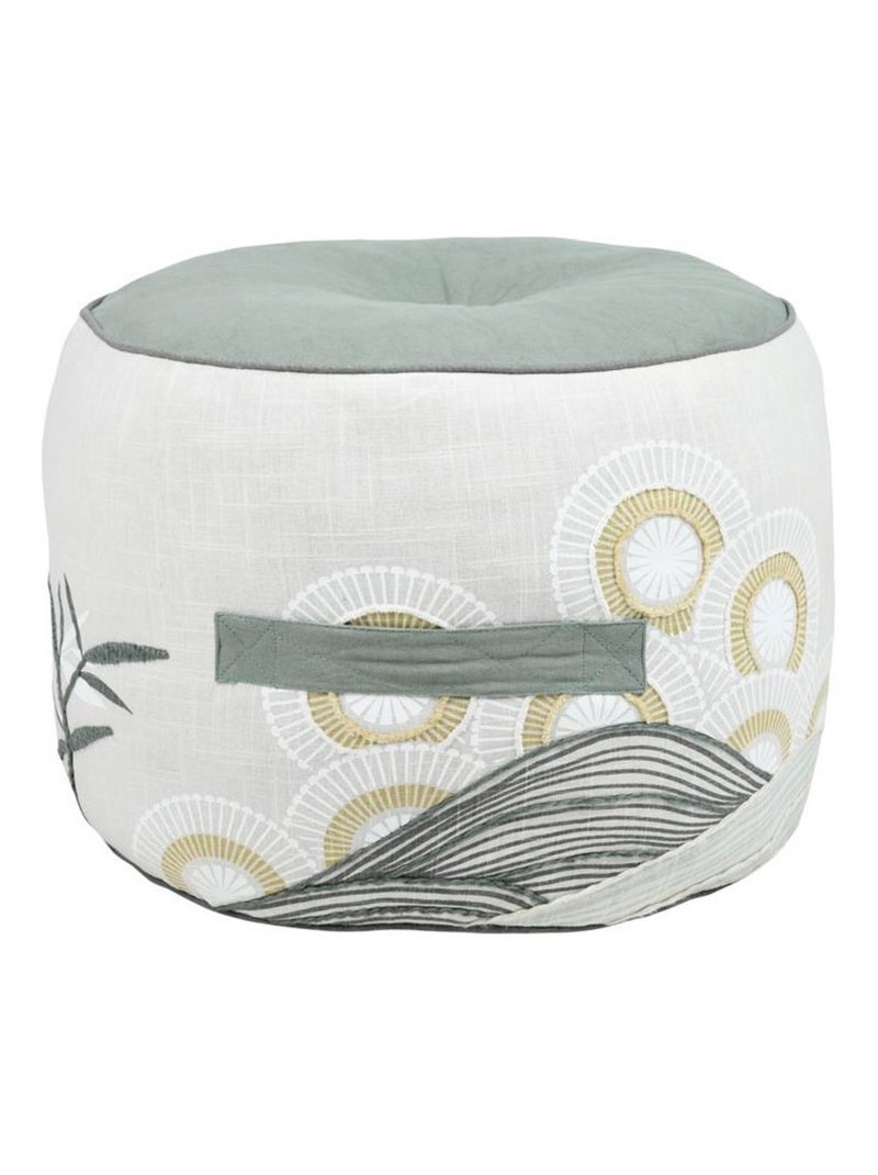 Pouf rond Collection Youki Vert - Kiabi
