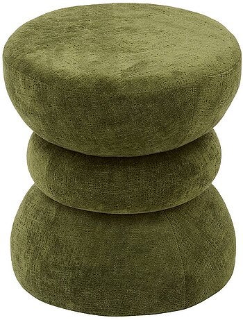 Pouf rond en bois formes incurvées