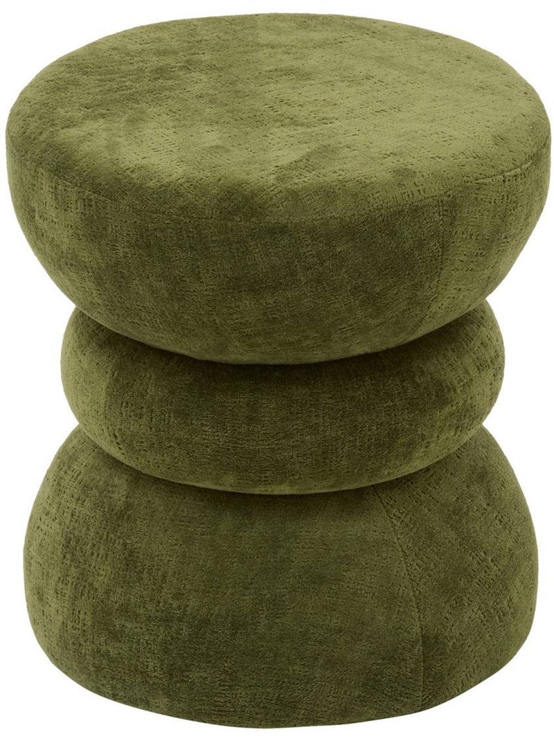 Pouf rond en bois formes incurvées Kaki - Kiabi