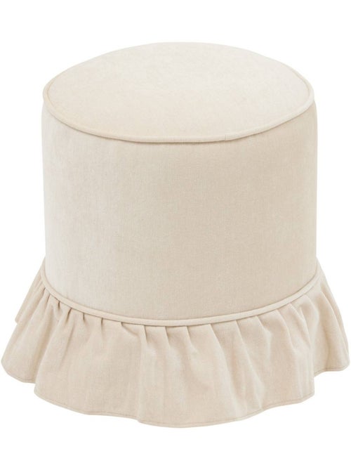 Pouf rond en pin FIORA - Kiabi
