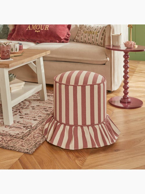 Pouf rond en pin FIORA - Kiabi