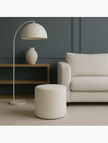Pouf rond en tissu bouclette 33cm