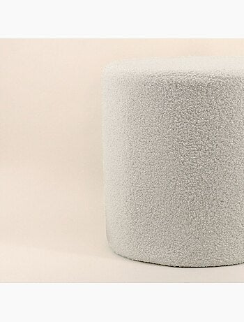Pouf rond en tissu bouclette 33cm