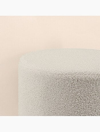 Pouf rond en tissu bouclette 33cm