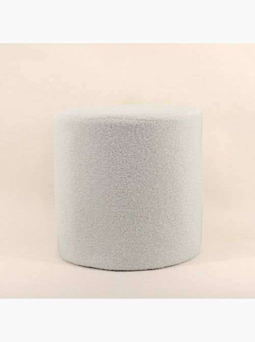 Pouf rond en tissu bouclette 33cm - Kiabi