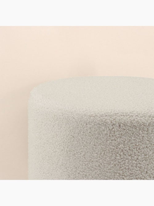 Pouf rond en tissu bouclette 33cm - Kiabi