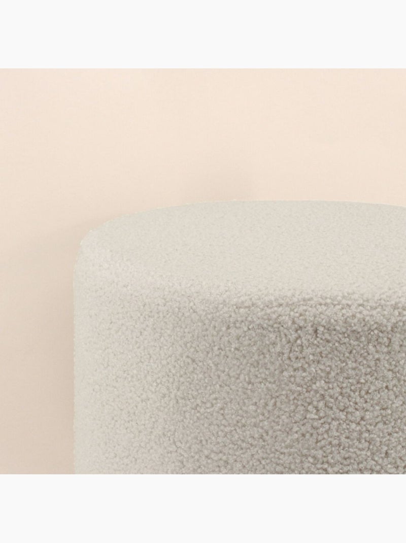 Pouf rond en tissu bouclette 33cm Blanc - Kiabi