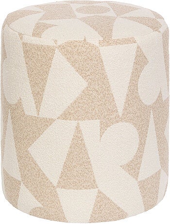 Pouf rond en tissu imprimé DELOR